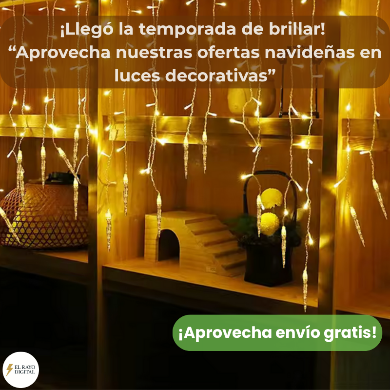 Cascada Led Lluvia Gotas De Agua 4 Mt