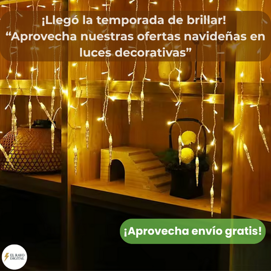 Cascada Led Lluvia Gotas De Agua 4 Mt